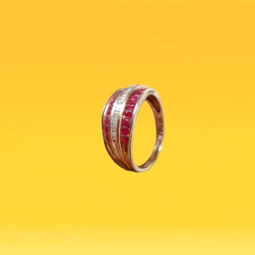 9ct Gold Ruby Diamond Ring image-4