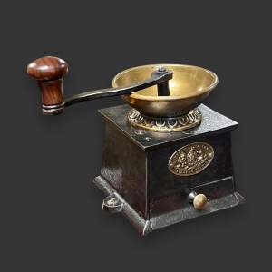 Brass and Iron Coffee Grinder by Kenrick and Sons