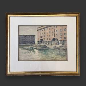 Albert Dock Liverpool Watercolour Attributed to E J Whineray