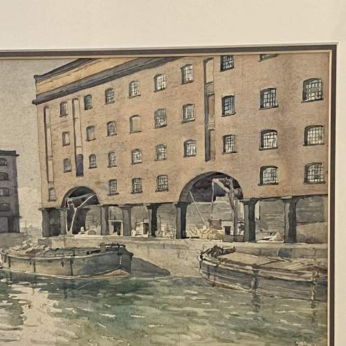 Albert Dock Liverpool Watercolour Attributed to E J Whineray image-2