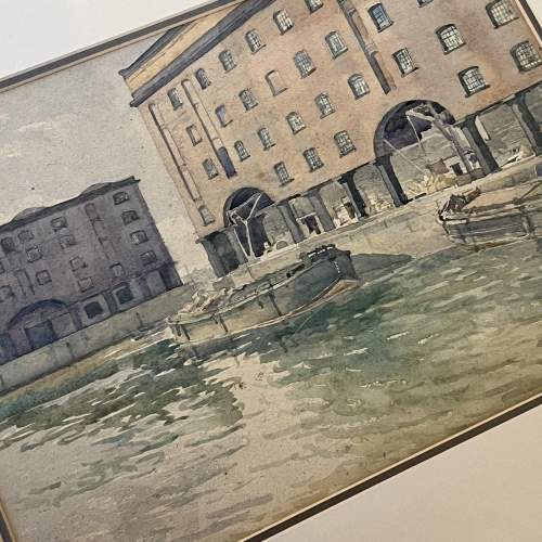 Albert Dock Liverpool Watercolour Attributed to E J Whineray image-3