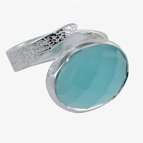A Sterling Silver & Aqua Paraiba Maharani Ring image-1