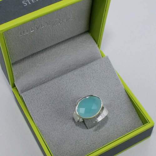 A Sterling Silver & Aqua Paraiba Maharani Ring image-3