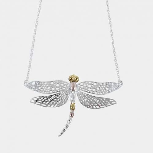 A Sterling Silver Dazzling Dragonfly Necklace image-1