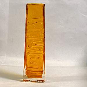 Whitefriars Glass Tangerine Totem Vase