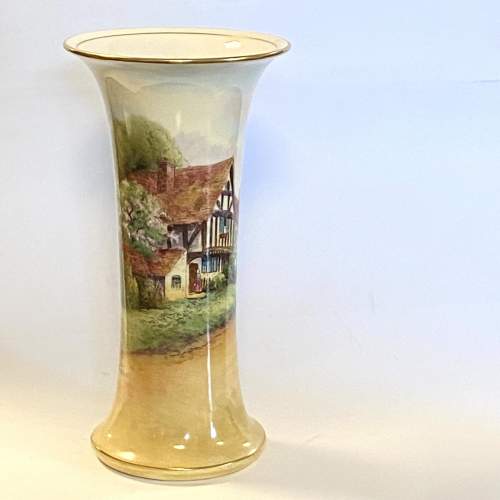 Royal Worcester Porcelain Cylindrical Vase image-1