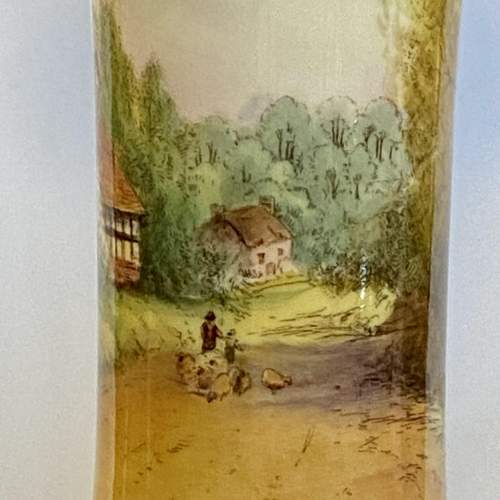Royal Worcester Porcelain Cylindrical Vase image-3
