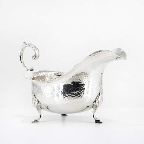 Antique Edwardian Arts and Crafts Silver Sauce Boat image-2