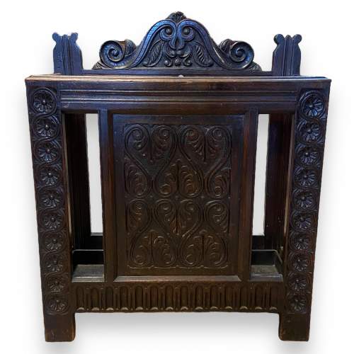 Victorian Carved Oak Stick and Umbrella Stand image-2