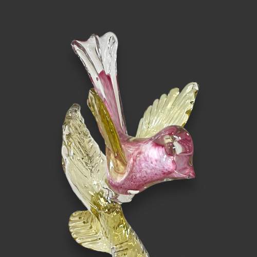 Mid Century Murano Glass Birds on a Branch image-3