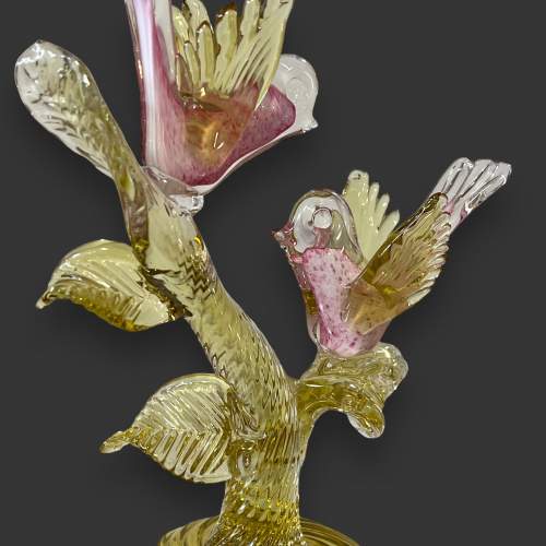 Mid Century Murano Glass Birds on a Branch image-4