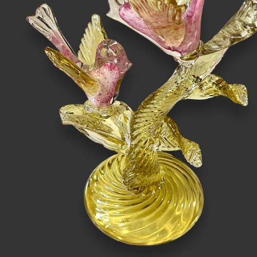 Mid Century Murano Glass Birds on a Branch image-5