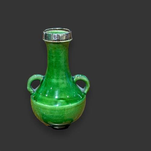Royal Barumware Silver Rimmed Amphora Vase image-1