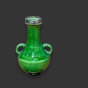 Royal Barumware Silver Rimmed Amphora Vase
