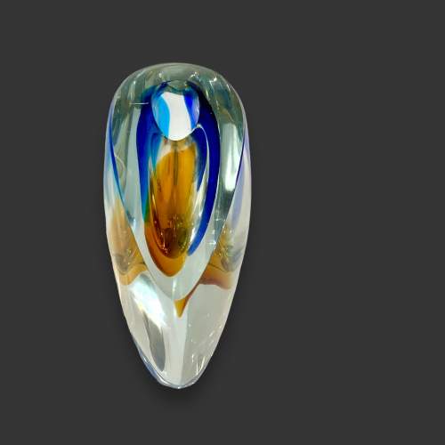 Large and Heavy Cut Glass Sculptural Vase image-3