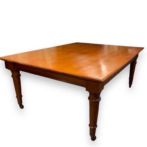 Large Solid Golden Oak Farmhouse Kitchen Table image-1