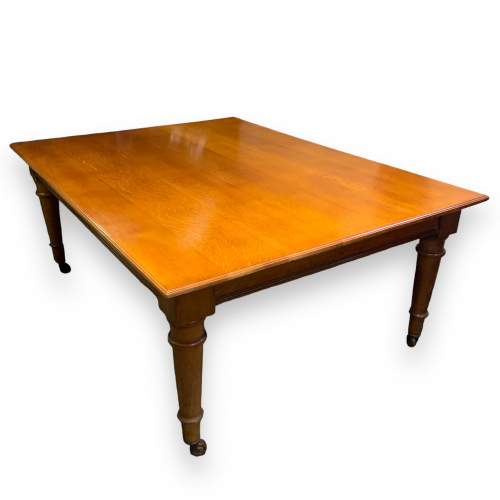 Large Solid Golden Oak Farmhouse Kitchen Table image-4