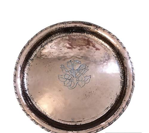 A Hugh Wallis Arts and Crafts Copper and Pewter Tray Circa 1910 image-1