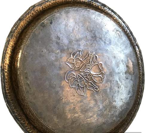 A Hugh Wallis Arts and Crafts Copper and Pewter Tray Circa 1910 image-3