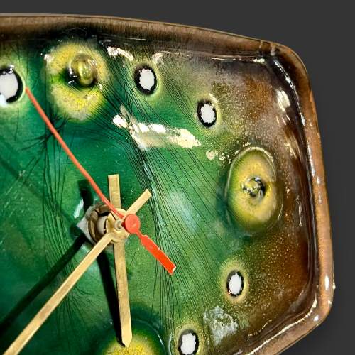 1960s Italian Green Enamelled Clock by Franco Bastianelli image-3