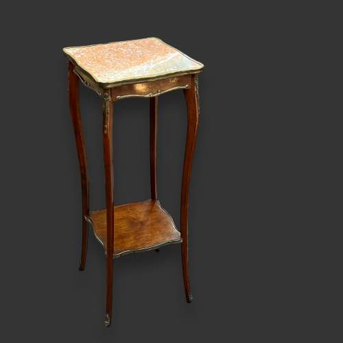 Victorian French Empire Walnut Marble Top Plant Stand image-1