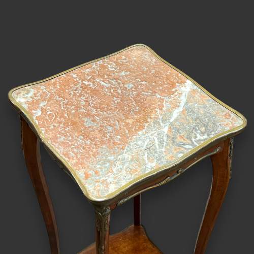 Victorian French Empire Walnut Marble Top Plant Stand image-2
