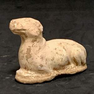Tang Dynasty Cream Glazed Dog Figurine