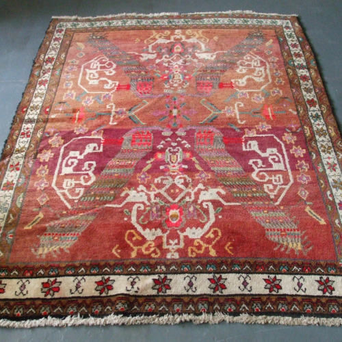 Persian Handknotted Village Peacock Rug image-1