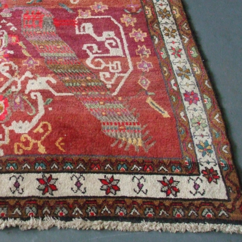 Persian Handknotted Village Peacock Rug image-5