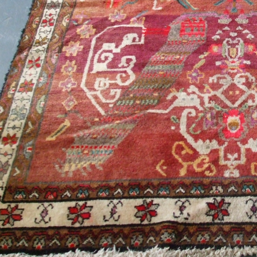 Persian Handknotted Village Peacock Rug image-6