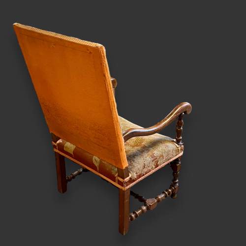 17th Century English Walnut Armchair with Needlework Upholstery image-6