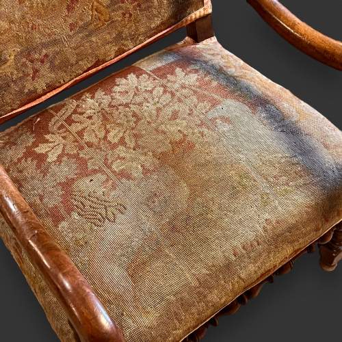 17th Century English Walnut Armchair with Needlework Upholstery image-4