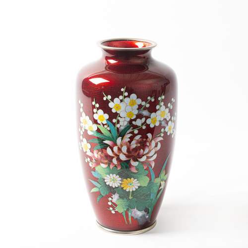 Beautiful Japanese Cloisonne Enamel Vase by Ando image-2
