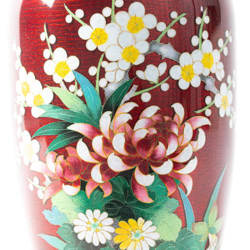 Beautiful Japanese Cloisonne Enamel Vase by Ando image-4