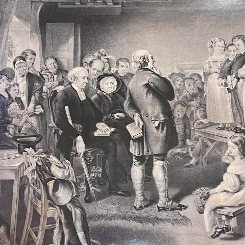 19th Century Engraving of the Examination of a Village School image-2