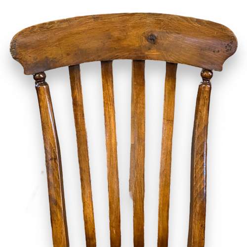 19th Century Beech and Elm Lath Back Rocking Chair image-5