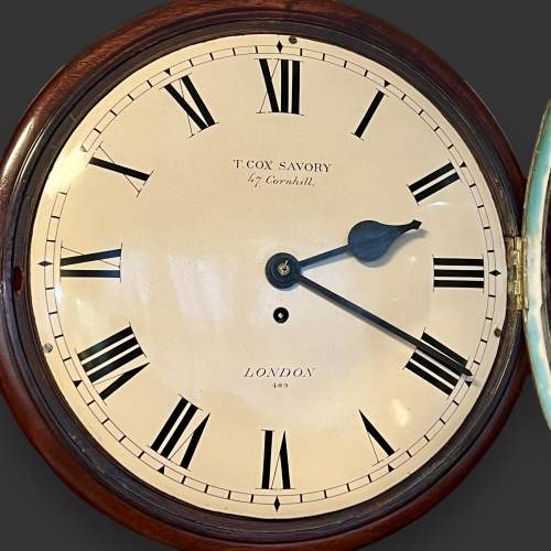 Mid 19th Century English Fusee Dial Clock by T. Cox Savory image-2