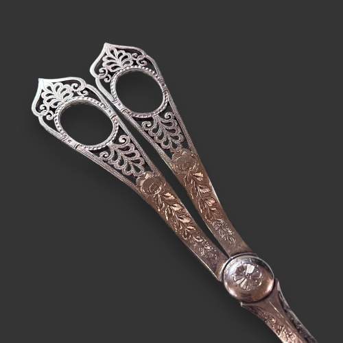 19th Century Silver Plated Grape Scissors image-2