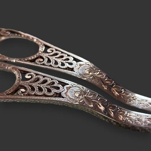 19th Century Silver Plated Grape Scissors image-3