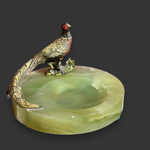 20th Century Cold Painted Bronze Pheasant Ashtray image-1
