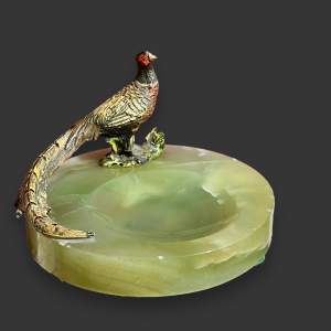 20th Century Cold Painted Bronze Pheasant Ashtray