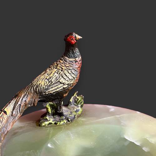 20th Century Cold Painted Bronze Pheasant Ashtray image-2