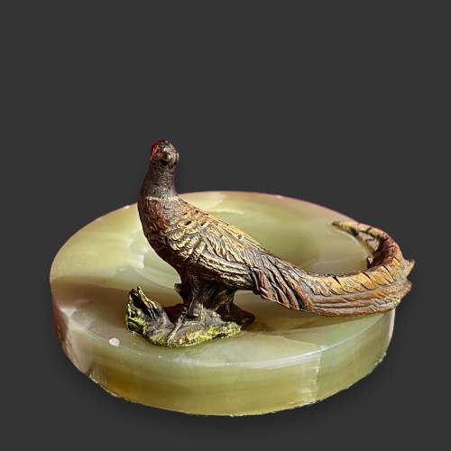 20th Century Cold Painted Bronze Pheasant Ashtray image-4