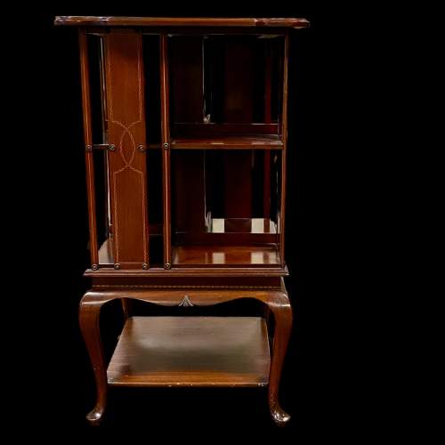 Edwardian Inlaid Mahogany Revolving Bookcase image-4
