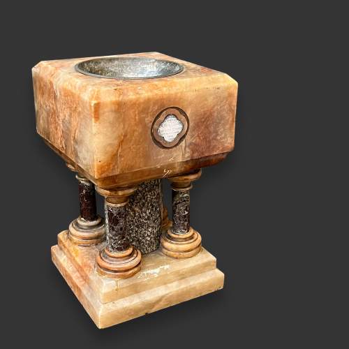 Rare and Unusual 19th Century Travelling Marble Font image-1