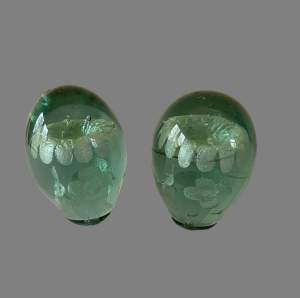 A Pair of Victorian Glass Dumps.  4.5" Height.