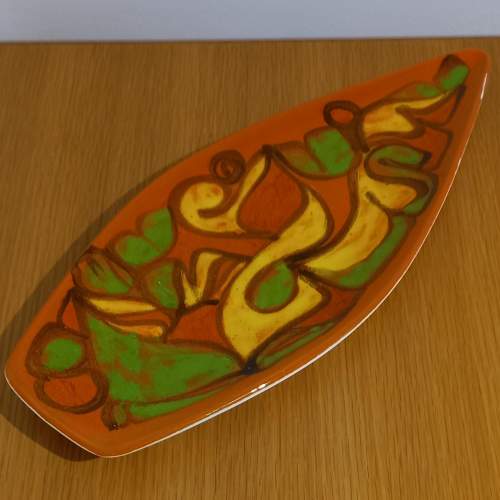 Retro Poole Pottery Hand Painted Delphis Spear Plate image-2