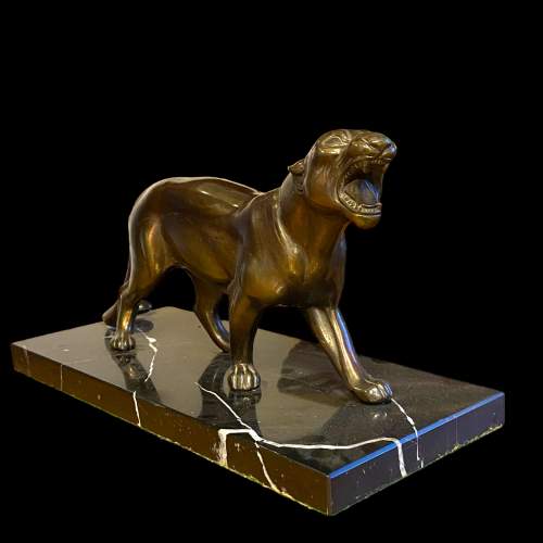 Art Deco Bronze Roaring Tiger image-1