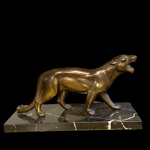 Art Deco Bronze Roaring Tiger image-2