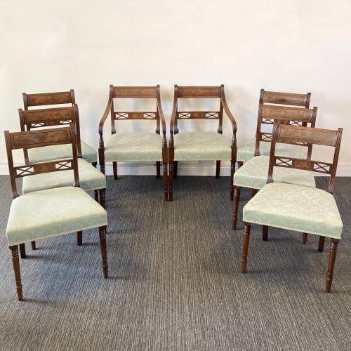 George III Sheraton Period Eight Mahogany Dining Chairs image-1